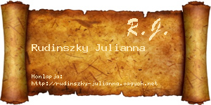 Rudinszky Julianna névjegykártya